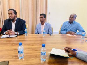 Dr. Ali Haji Adam, the Minister of Health and Human Services for the Federal Government of Somalia, welcomed the head of Qatar Charity to his office.